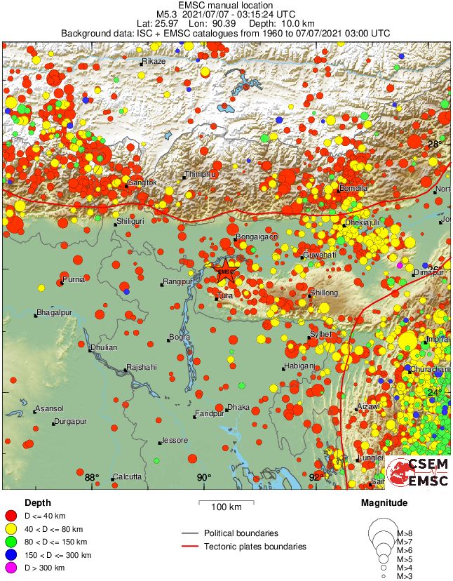 regional historical seismicity
