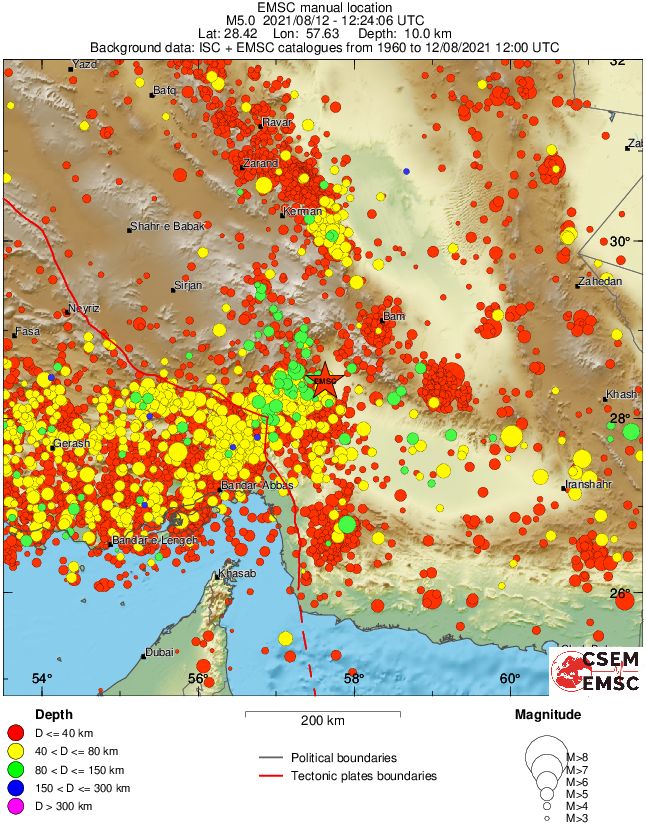 regional historical seismicity
