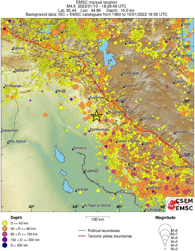 regional historical seismicity