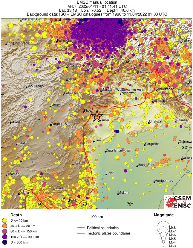 regional historical seismicity