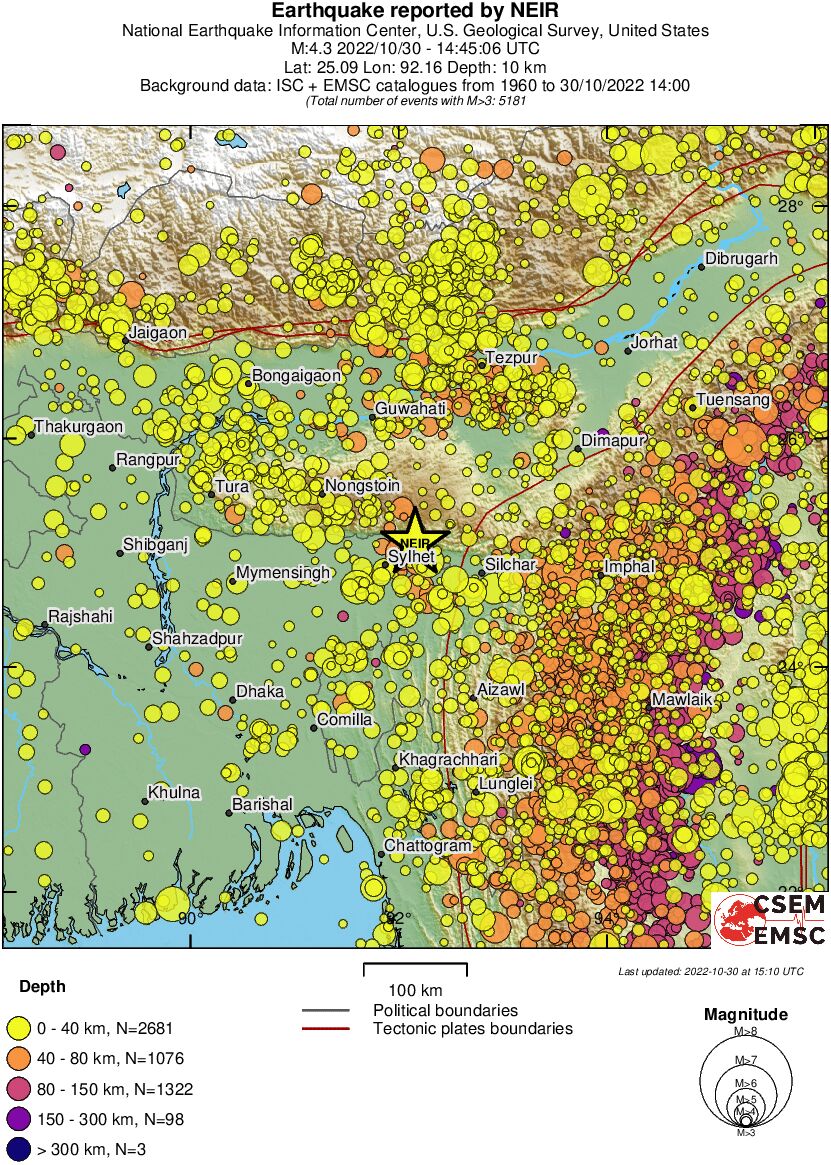 regional historical seismicity
