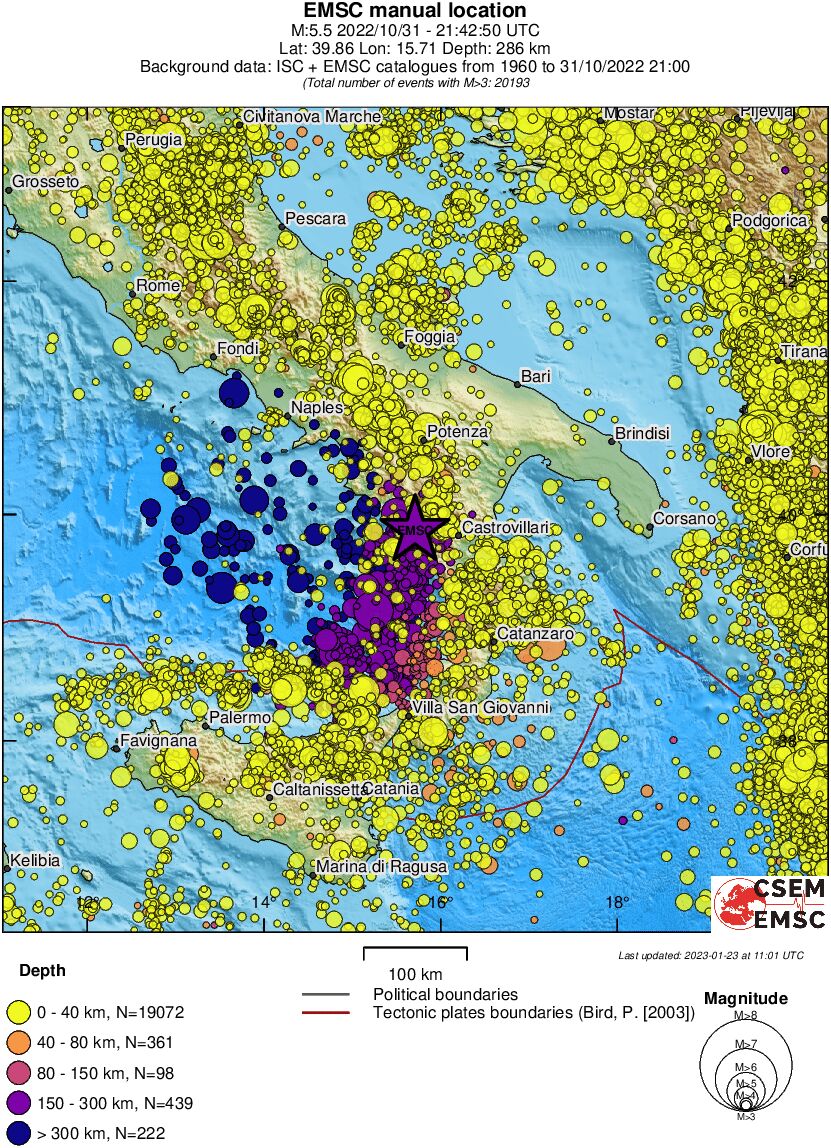 regional historical seismicity