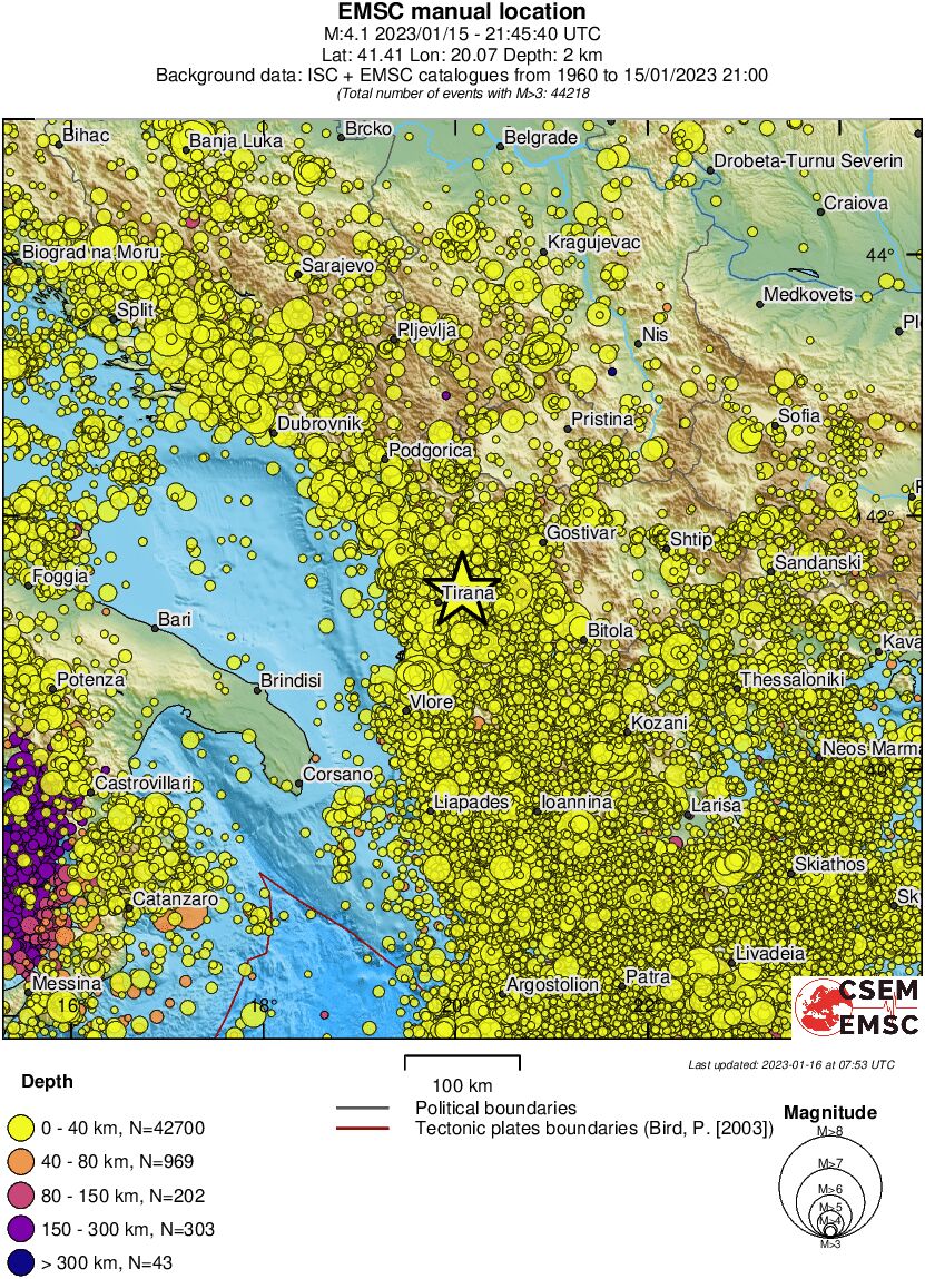 regional historical seismicity