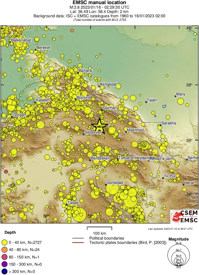 regional historical seismicity