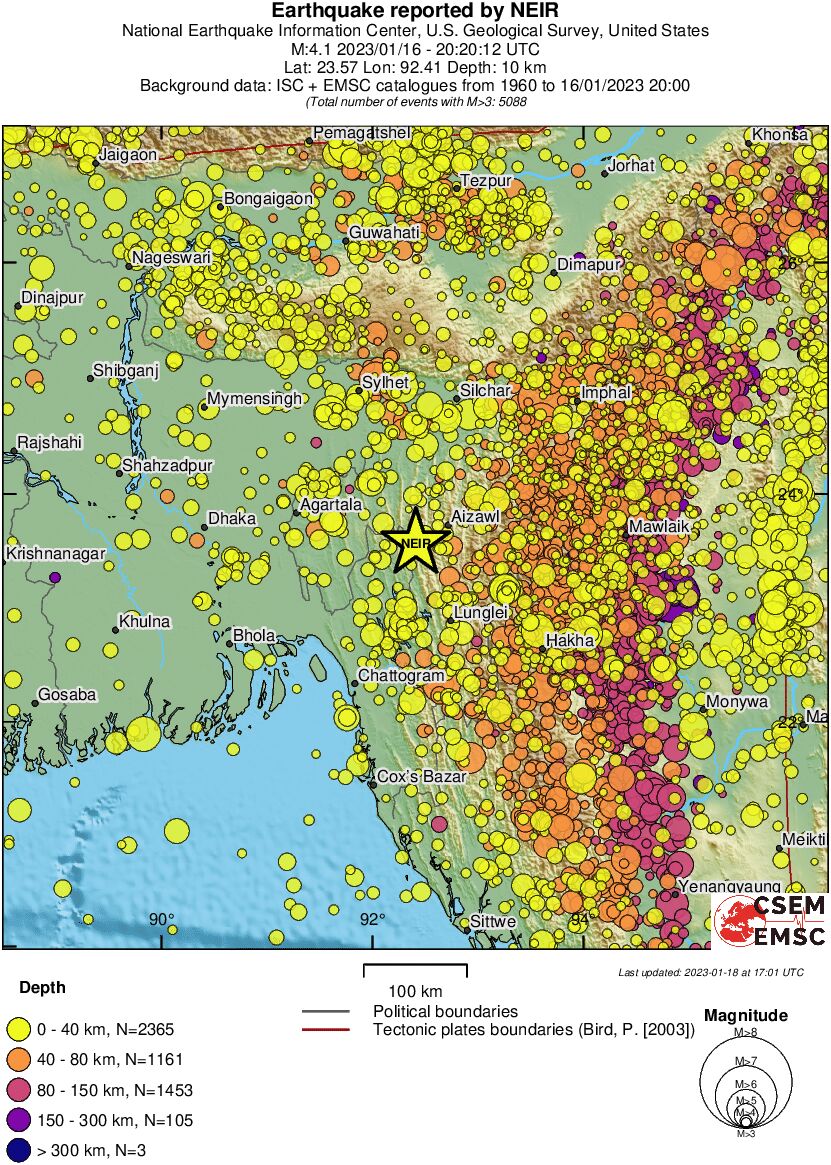 regional historical seismicity