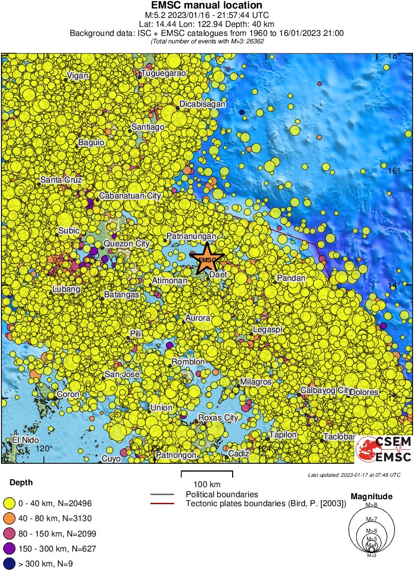 regional historical seismicity
