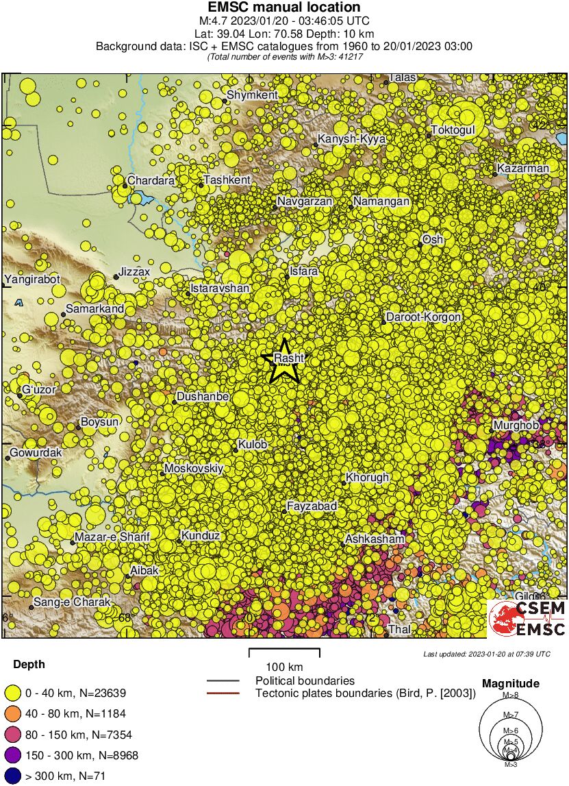 regional historical seismicity