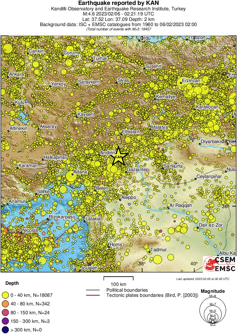 regional historical seismicity
