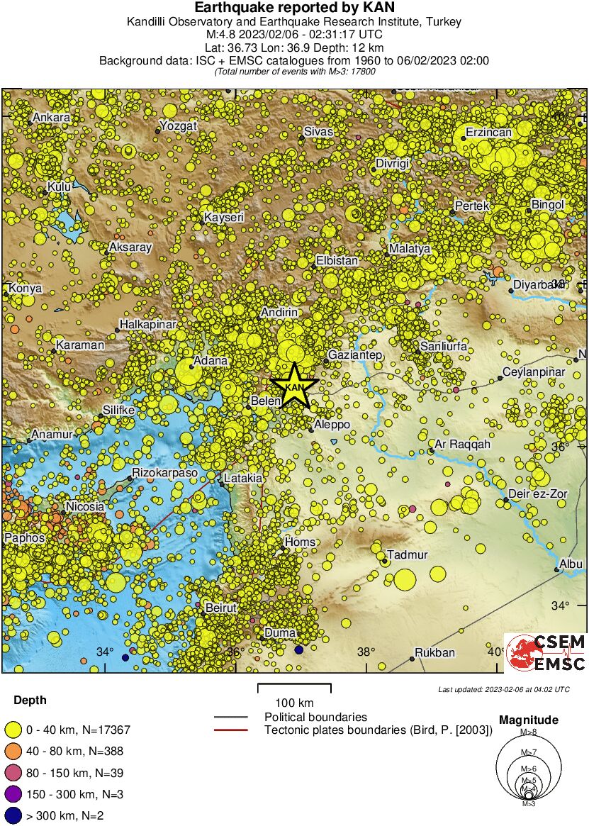 regional historical seismicity