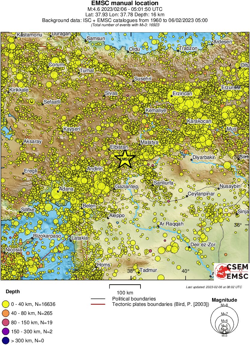 regional historical seismicity