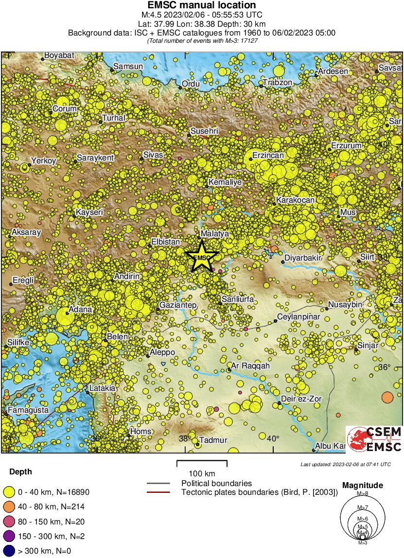 regional historical seismicity