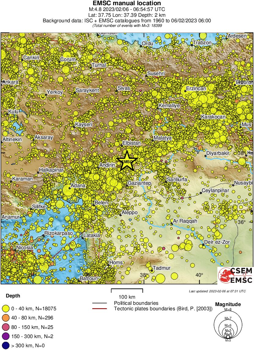 regional historical seismicity