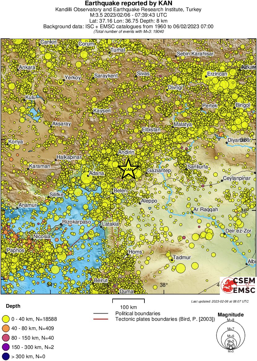 regional historical seismicity
