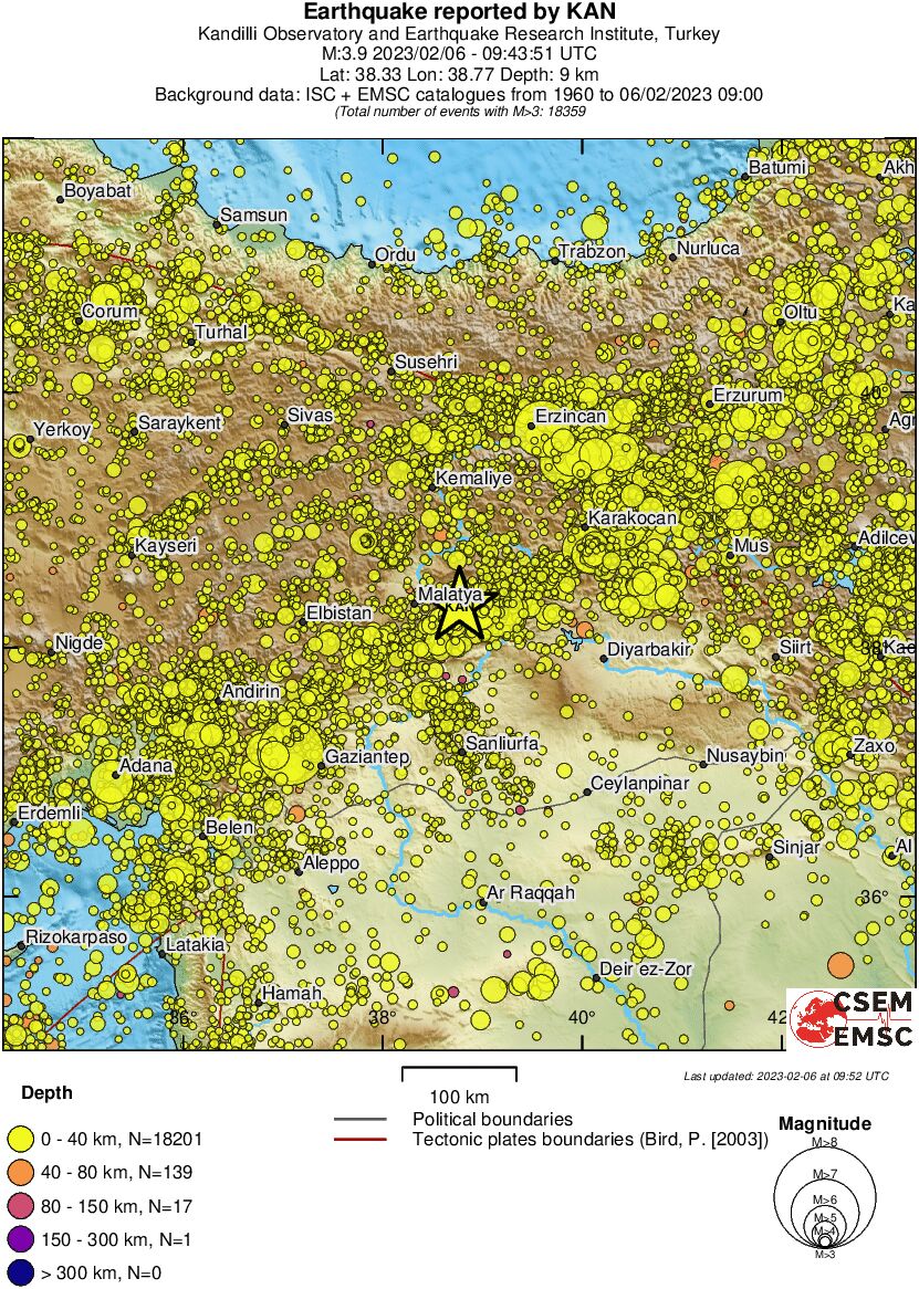 regional historical seismicity