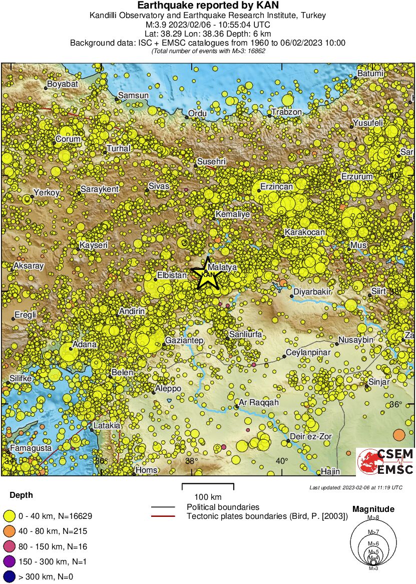 regional historical seismicity