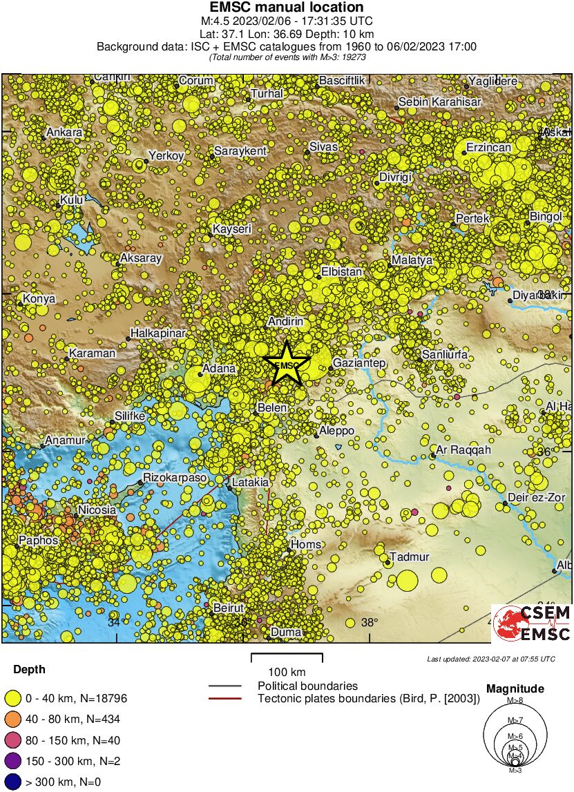 regional historical seismicity