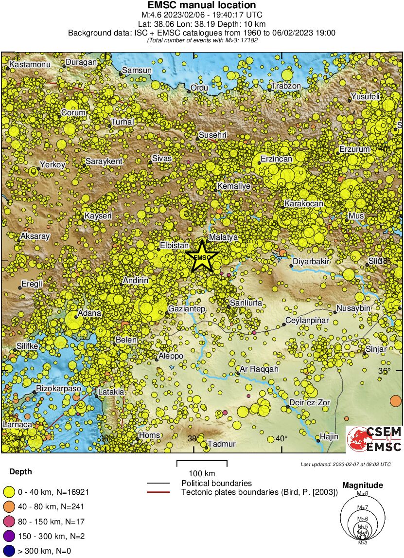 regional historical seismicity