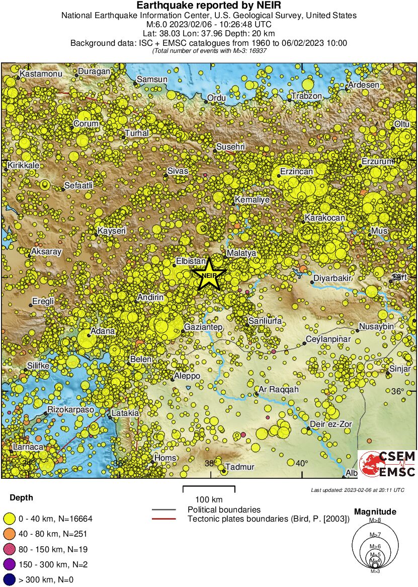 regional historical seismicity