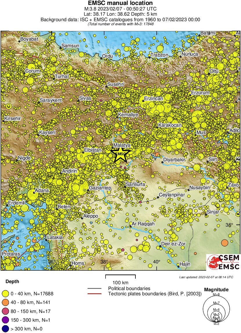 regional historical seismicity