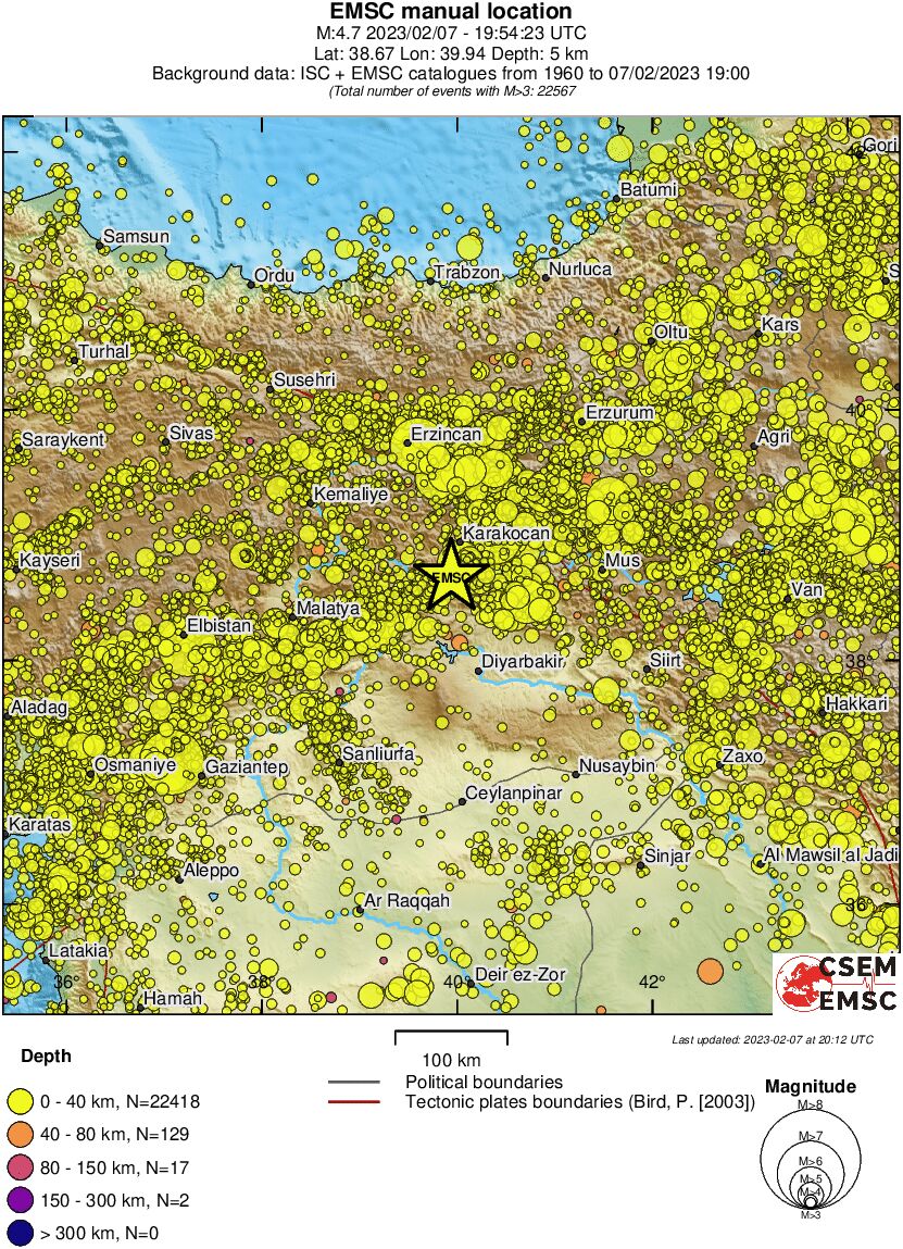 regional historical seismicity