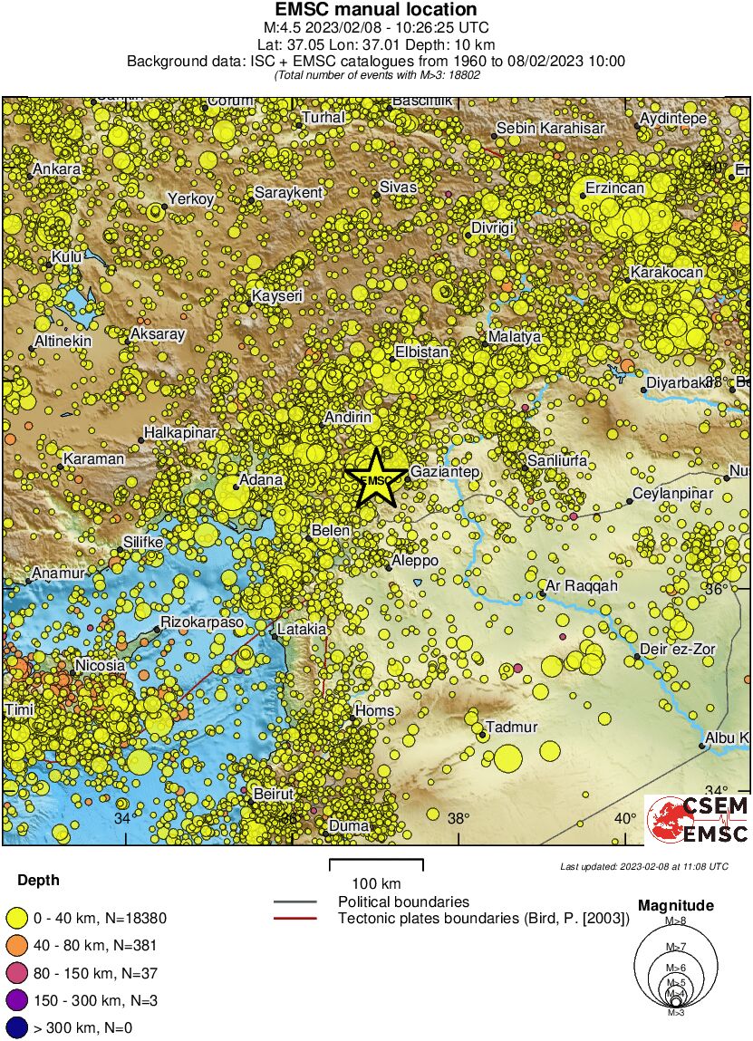 regional historical seismicity