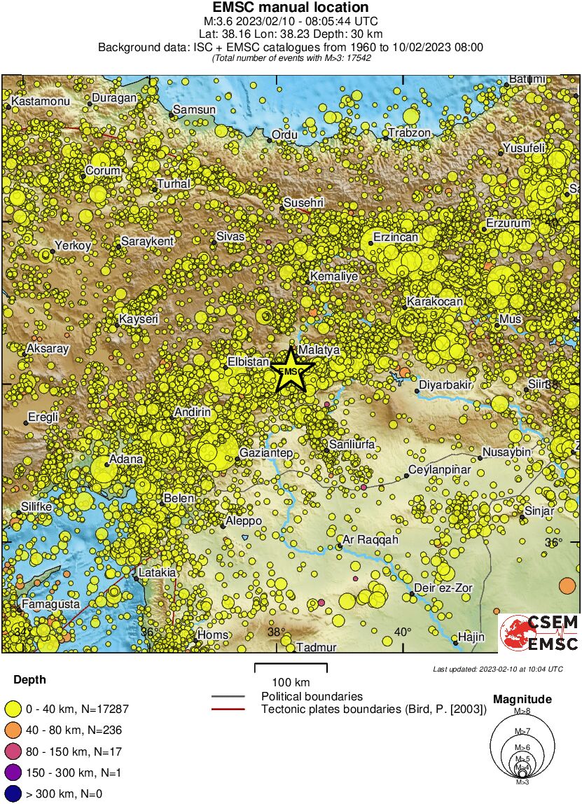regional historical seismicity