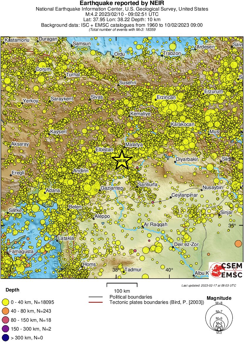 regional historical seismicity