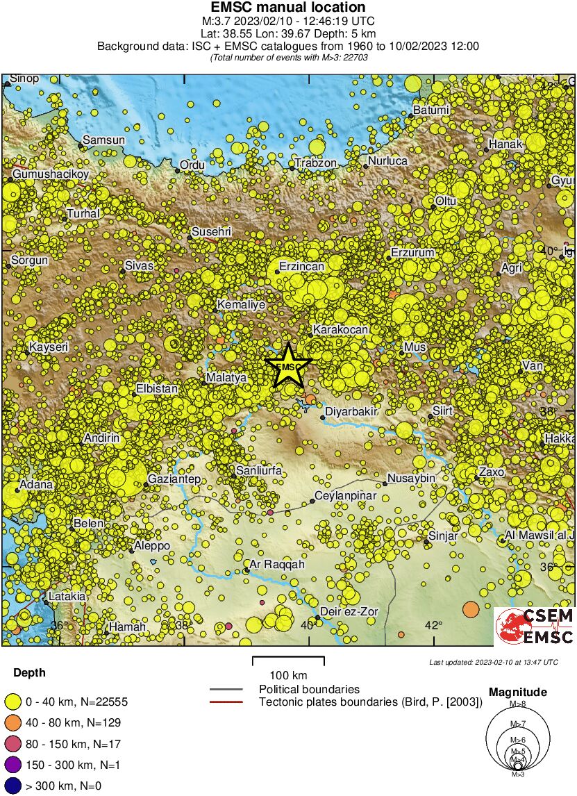 regional historical seismicity