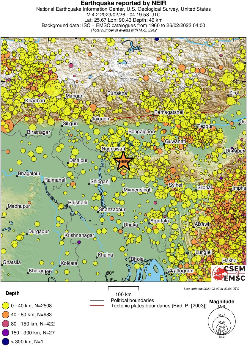 regional historical seismicity