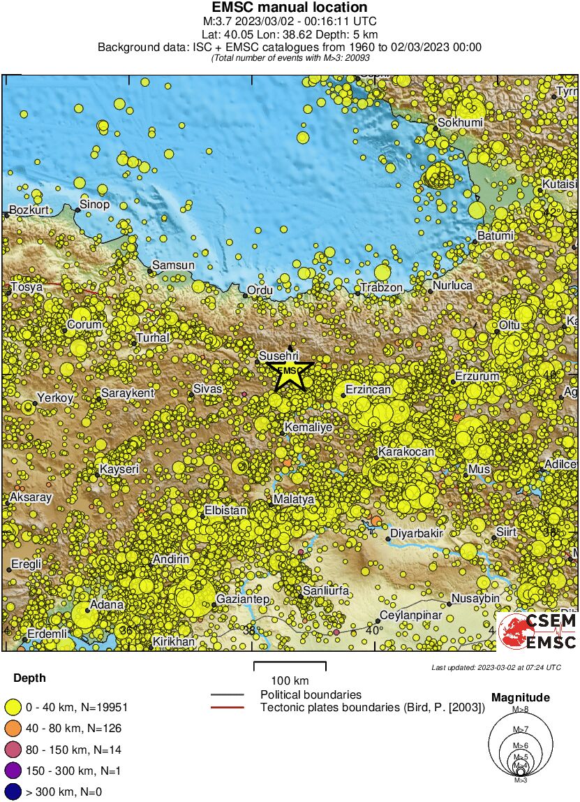 regional historical seismicity
