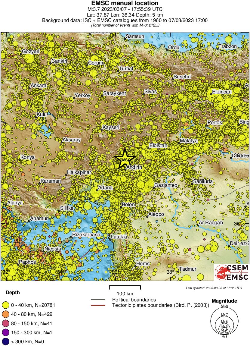 regional historical seismicity