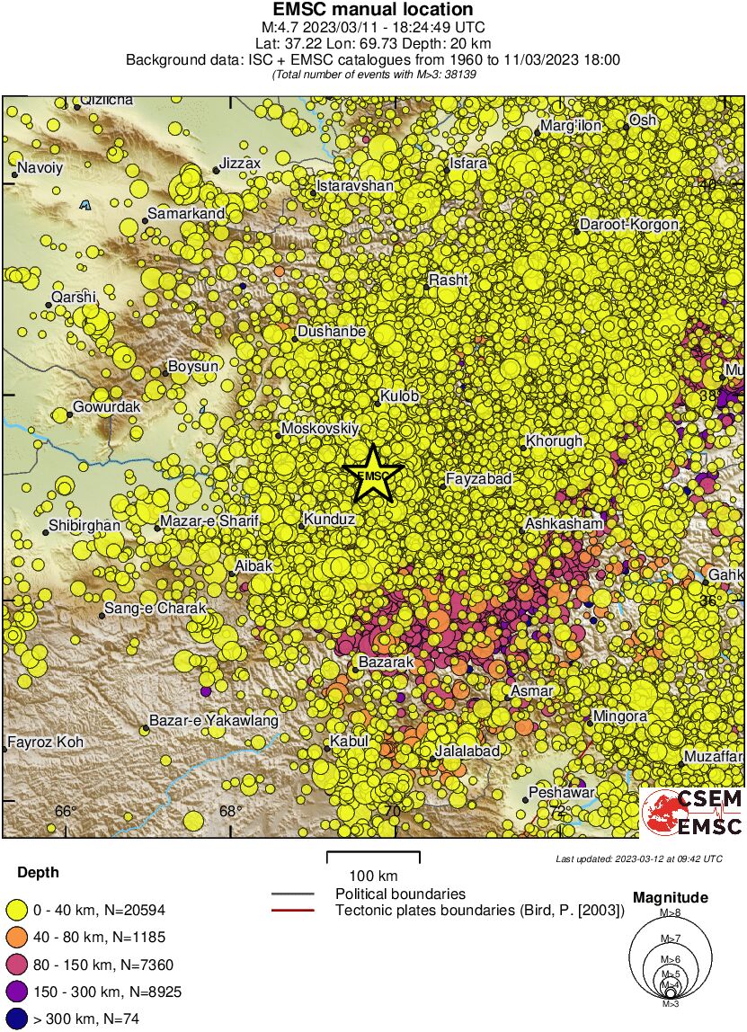 regional historical seismicity