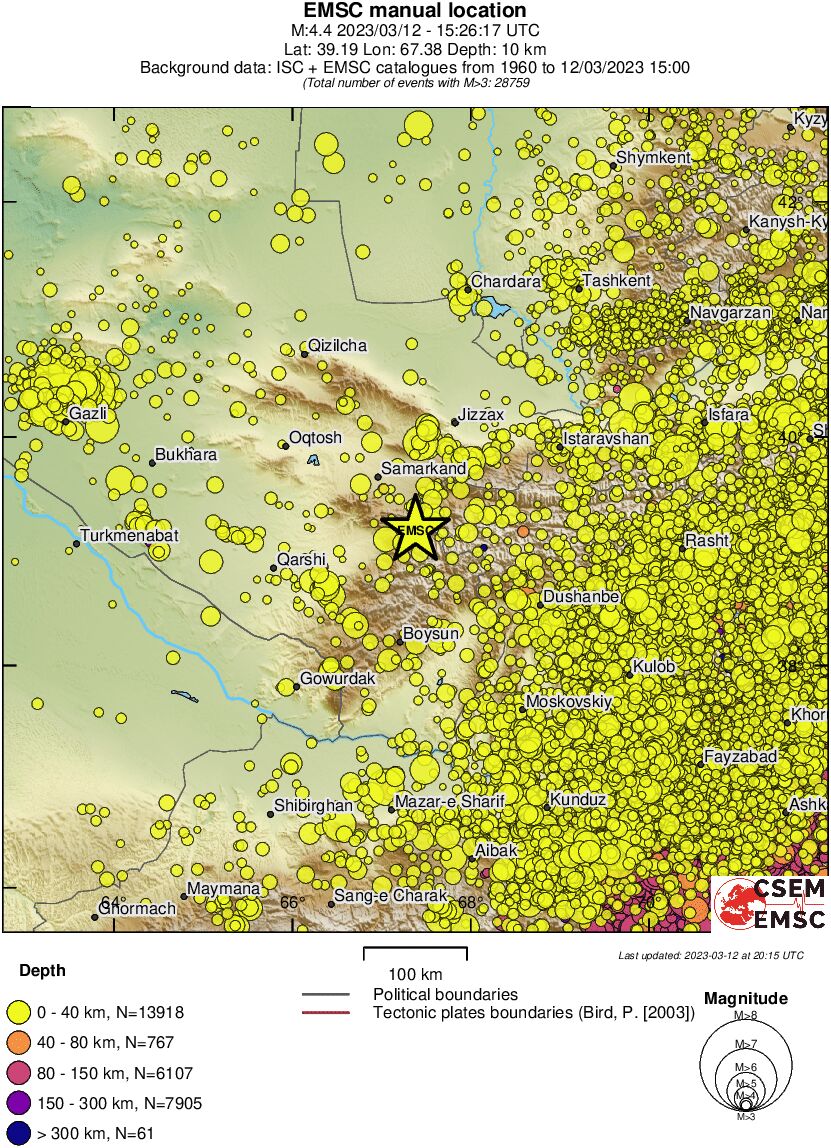 regional historical seismicity