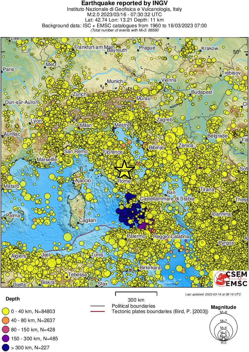 wide historical seismicity