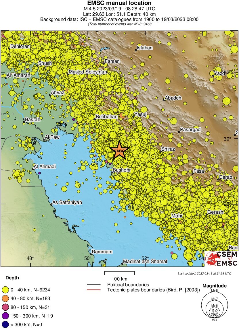 regional historical seismicity