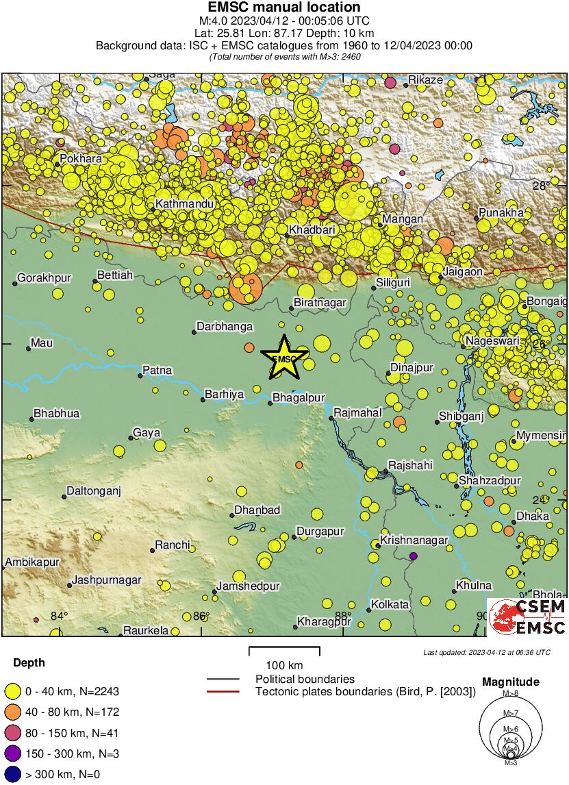 regional historical seismicity