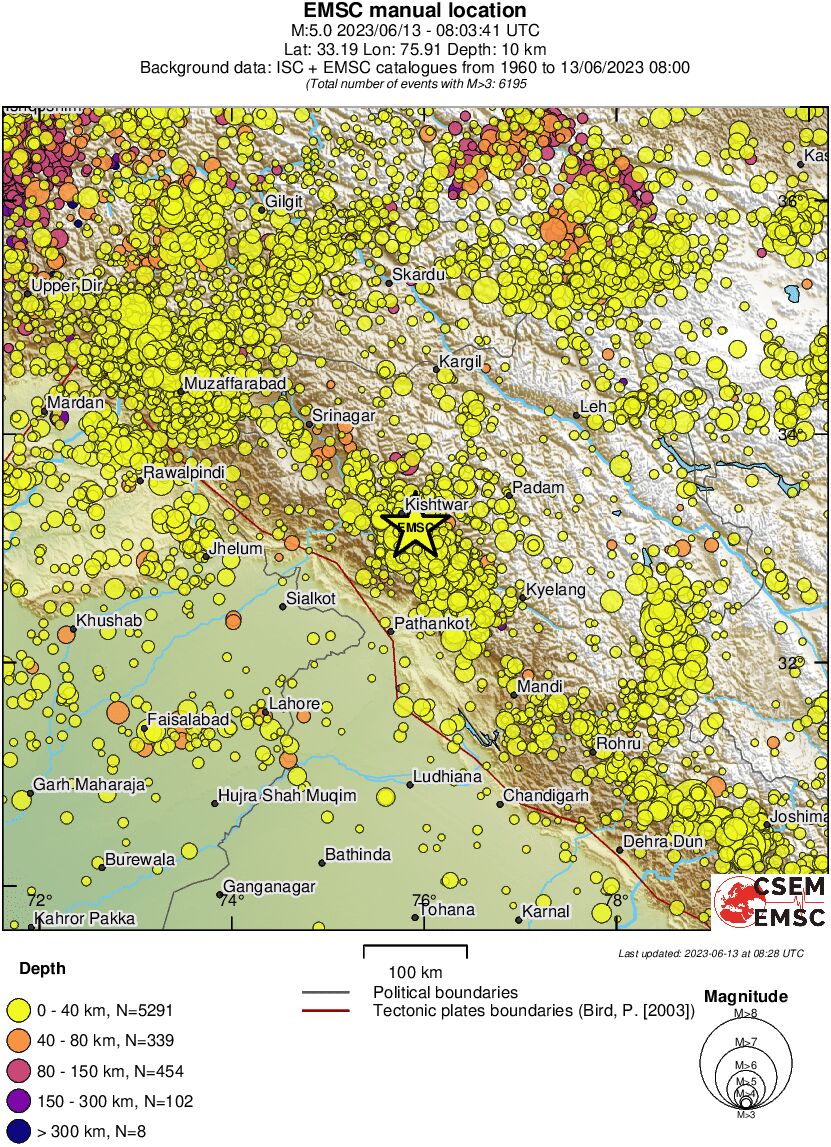 regional historical seismicity