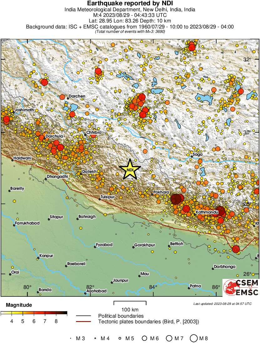regional magnitude historical seismicity
