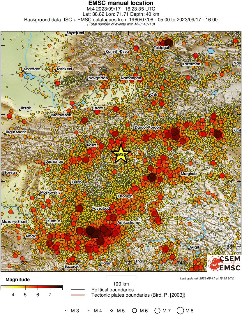 regional magnitude historical seismicity