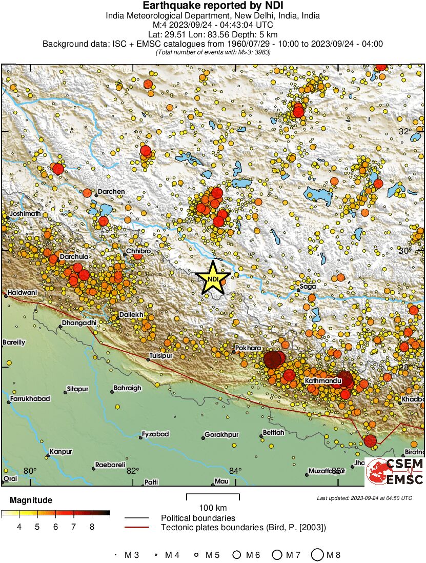 regional magnitude historical seismicity