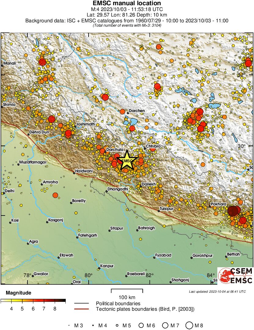 regional magnitude historical seismicity