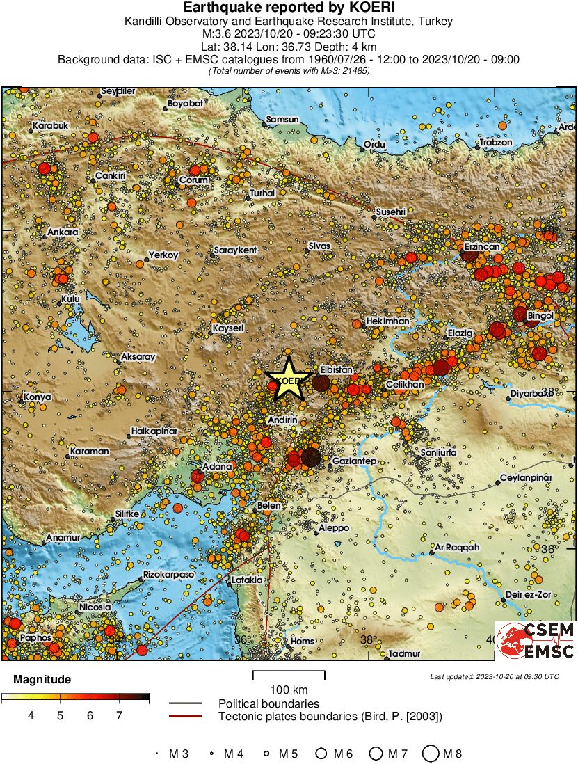 regional magnitude historical seismicity