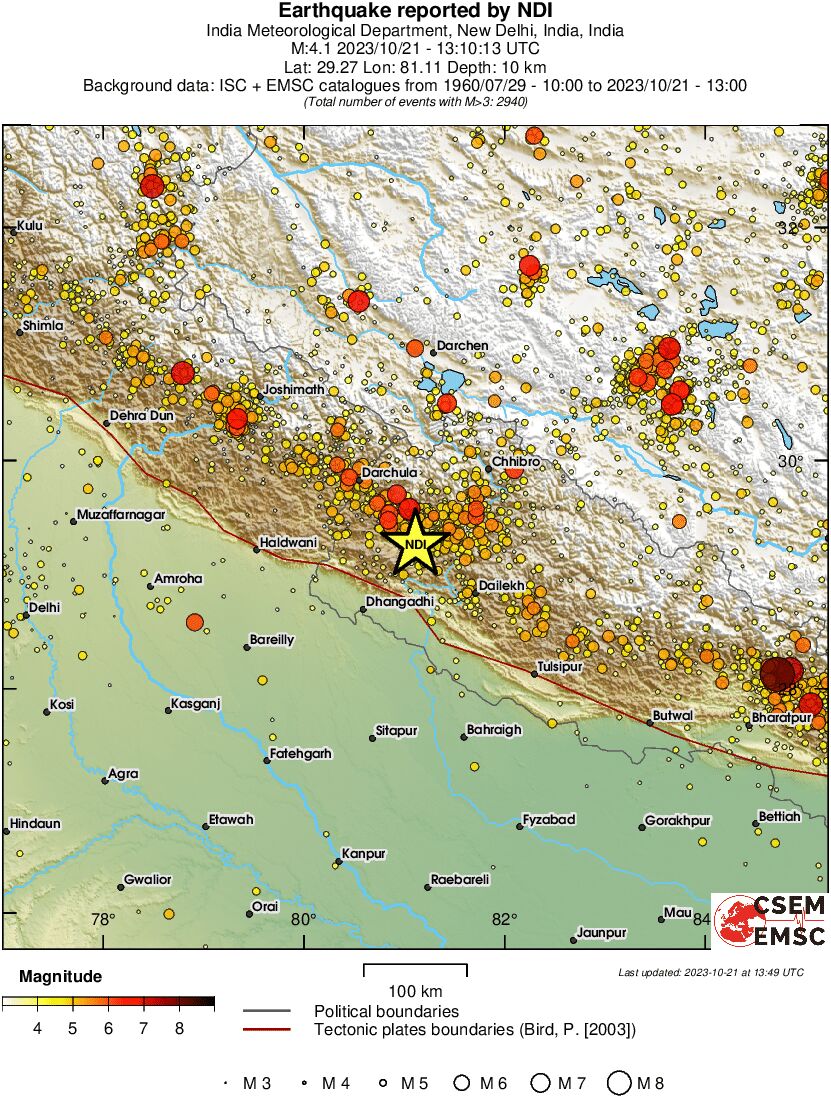regional magnitude historical seismicity