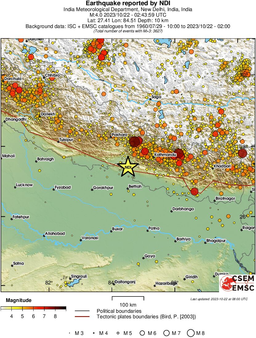 regional magnitude historical seismicity