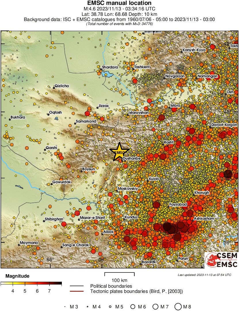 regional magnitude historical seismicity