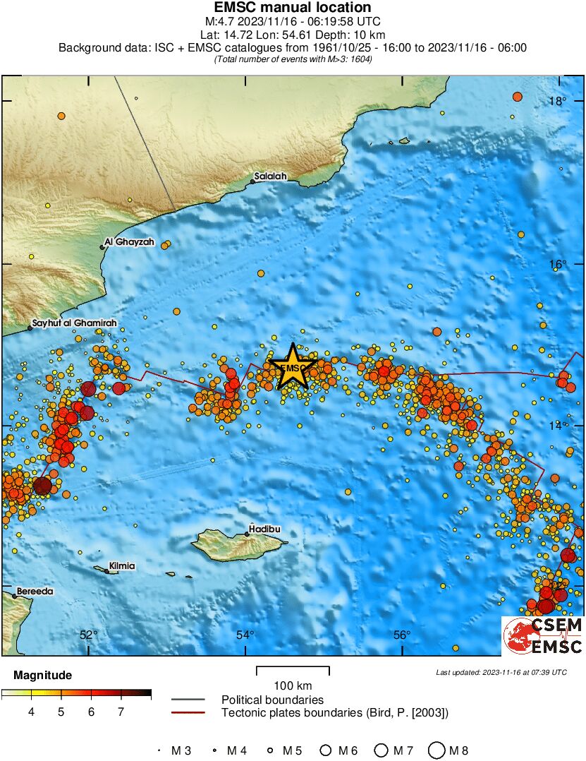 regional magnitude historical seismicity