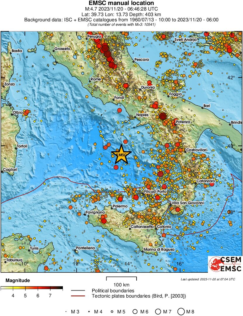 regional magnitude historical seismicity