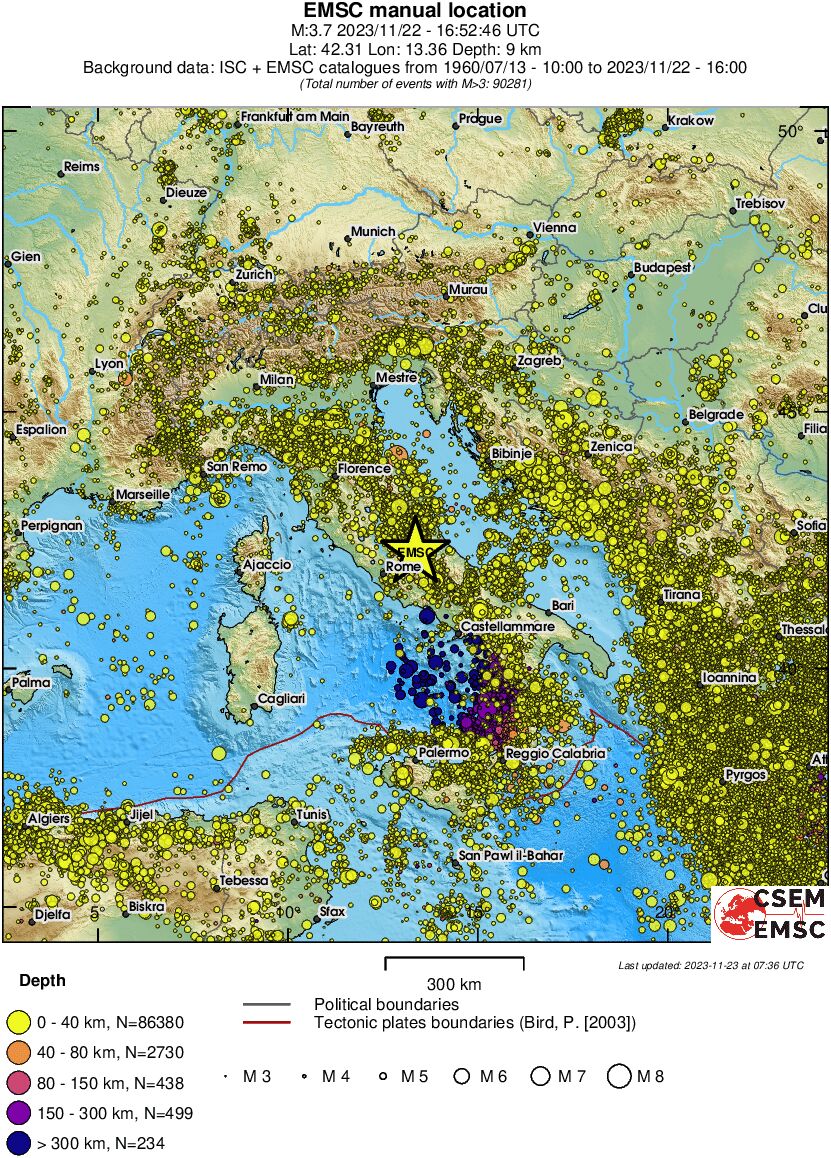 wide historical seismicity