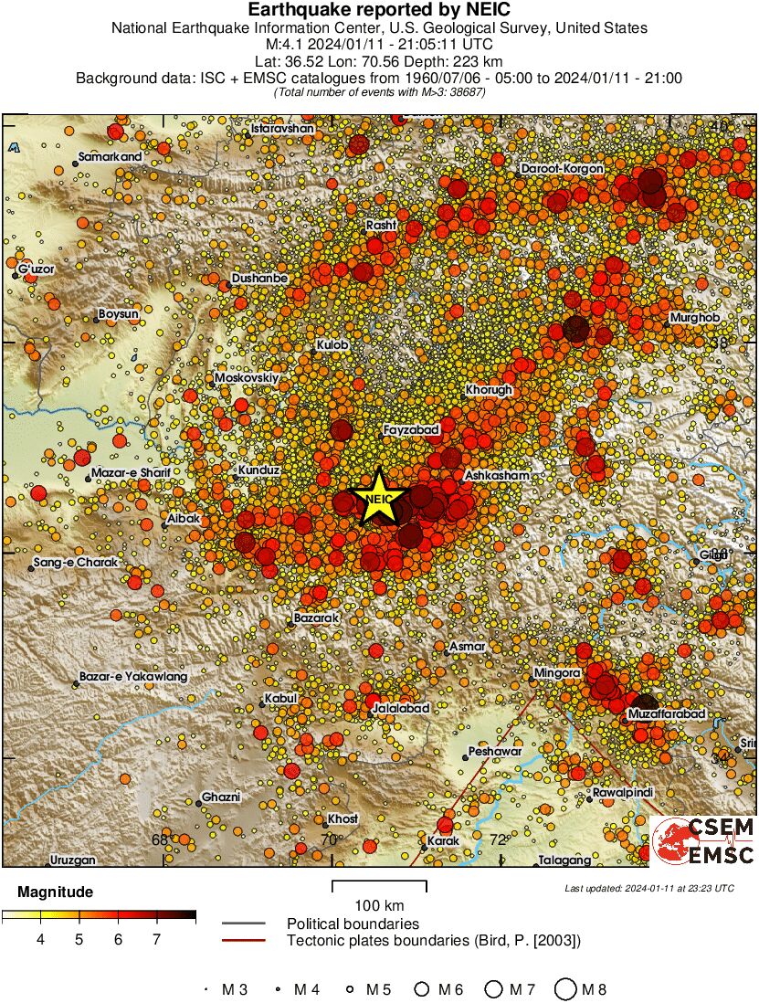 regional magnitude historical seismicity