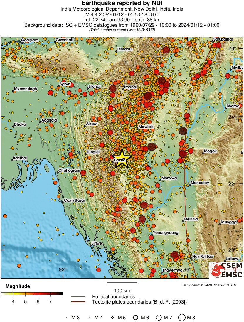 regional magnitude historical seismicity